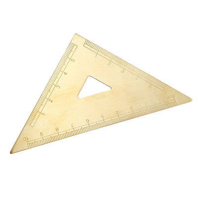 Harfington Uxcell Triangle Ruler Square 10cm 45 Degrees Brass Stationery Math Geometry