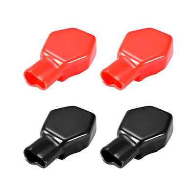 Harfington Uxcell Electrical Battery Terminal Insulating Rubber Protector Covers Red Black 2 Pairs