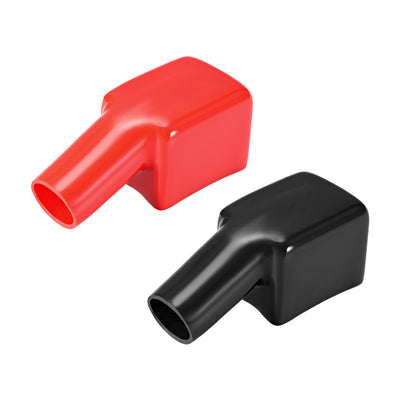 Harfington Uxcell Electrical Battery Terminal Insulating Rubber Protector Covers for 18mm Cable Red Black 1 Pair
