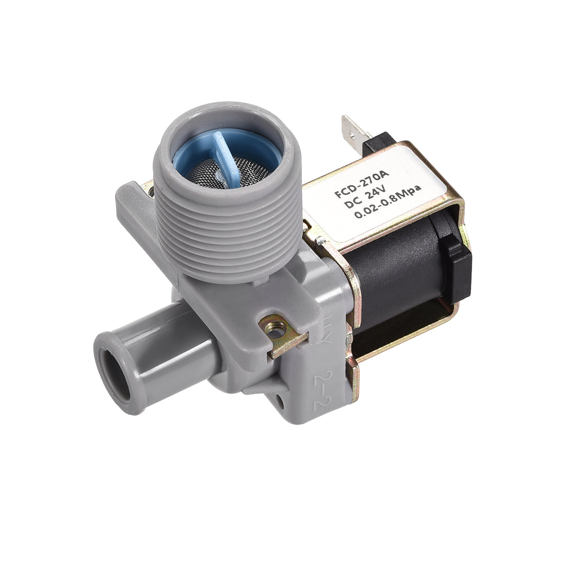 uxcell Uxcell DC24V G3/4 Thread 16mm Barb Plastic Water Electric Solenoid Valve Normally Closed N/C Pressure Water Inlet Flow Switch Electromagnetic Valve