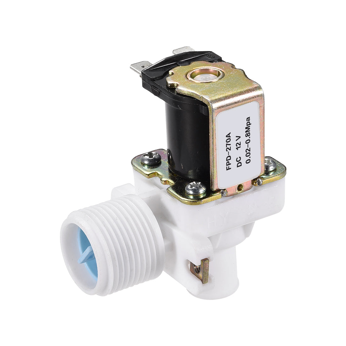 uxcell Uxcell DC12V G3/4 Thread 15mm Barb Plastic Water Electric Solenoid Valve Normally Closed N/C Pressure Water Inlet Flow Switch Electromagnetic Valve