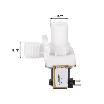 Harfington Uxcell DC12V G1/2 Male Thread Plastic Water Electric Solenoid Valve Normally Closed N/C No Pressure Water Inlet Flow Switch
