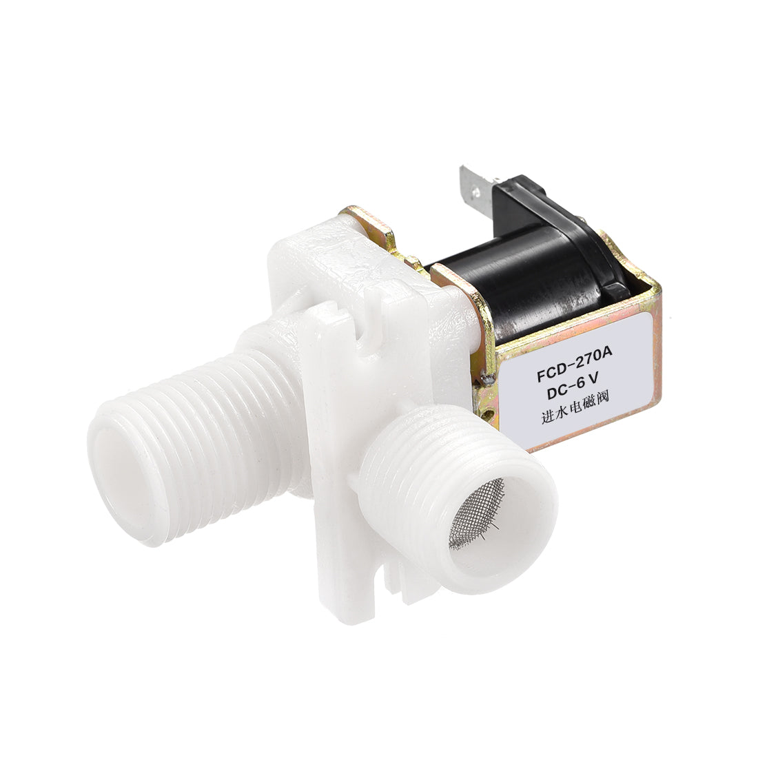 uxcell Uxcell DC6V G1/2 Male Thread Plastic Water Electric Solenoid Valve Normally Closed N/C Pressure Water Inlet Flow Switch