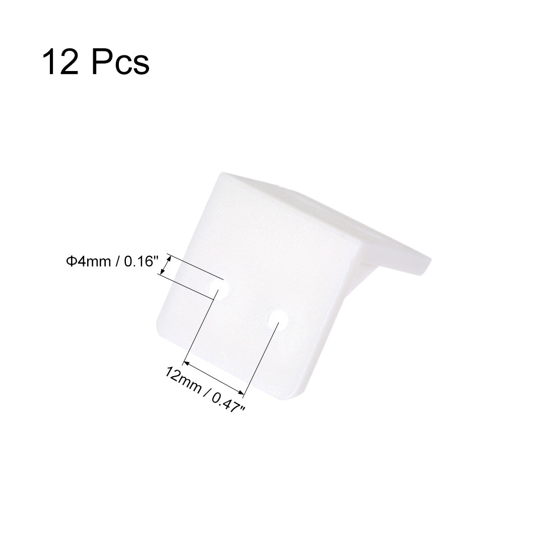 uxcell Uxcell Shelf Cabinet Door 90 Degree Plastic Corner Braces 27x27x27mm Angle Brackets, 12 Pcs White