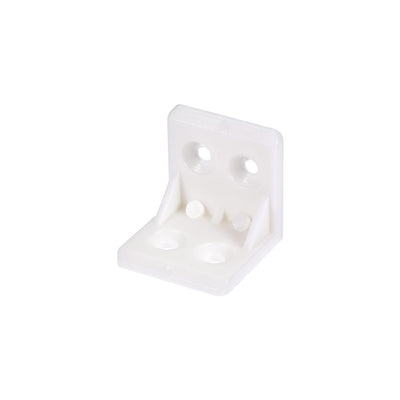 Harfington Uxcell Shelf Cabinet Door 90 Degree Plastic Corner Braces 27x27x27mm Angle Brackets, 12 Pcs White