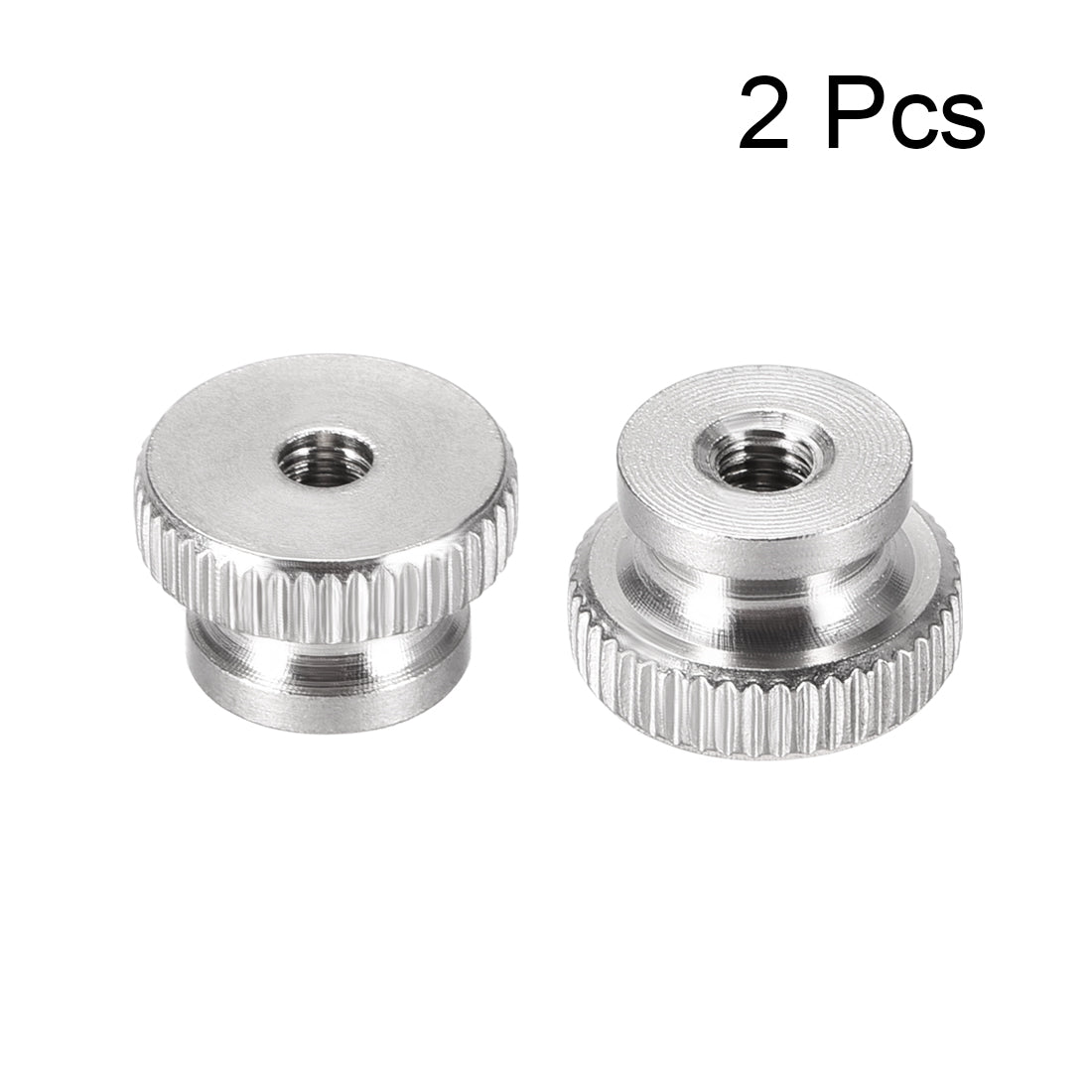 uxcell Uxcell Knurled Thumb Nuts, 2Pcs M3 304 Stainless Steel Round Knobs for 3D Printer Parts