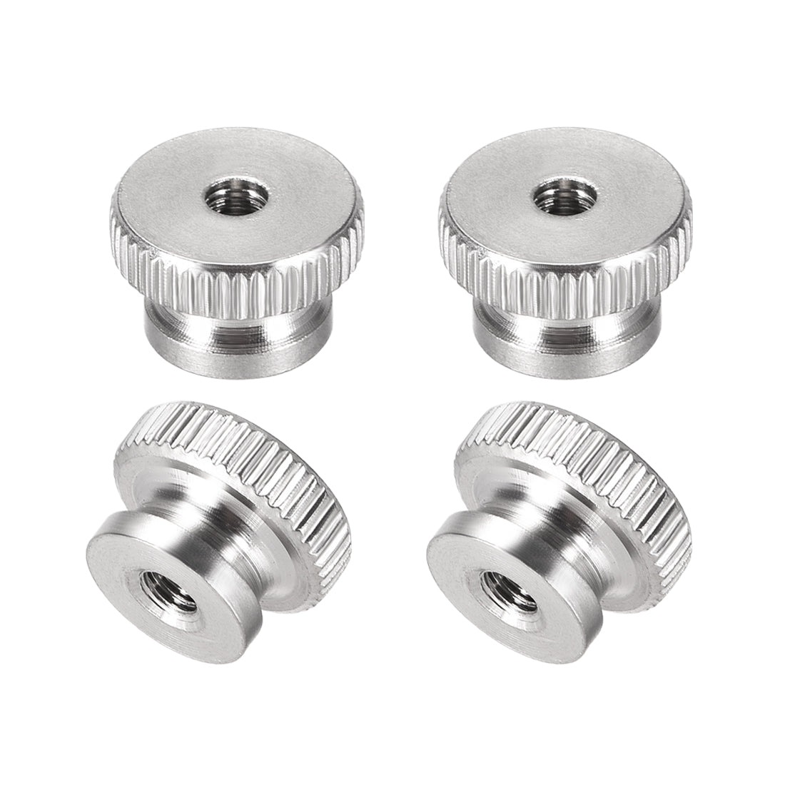 Uxcell Uxcell Knurled Thumb Nuts, 4Pcs M8 304 Stainless Steel Round Knobs for 3D Printer Parts