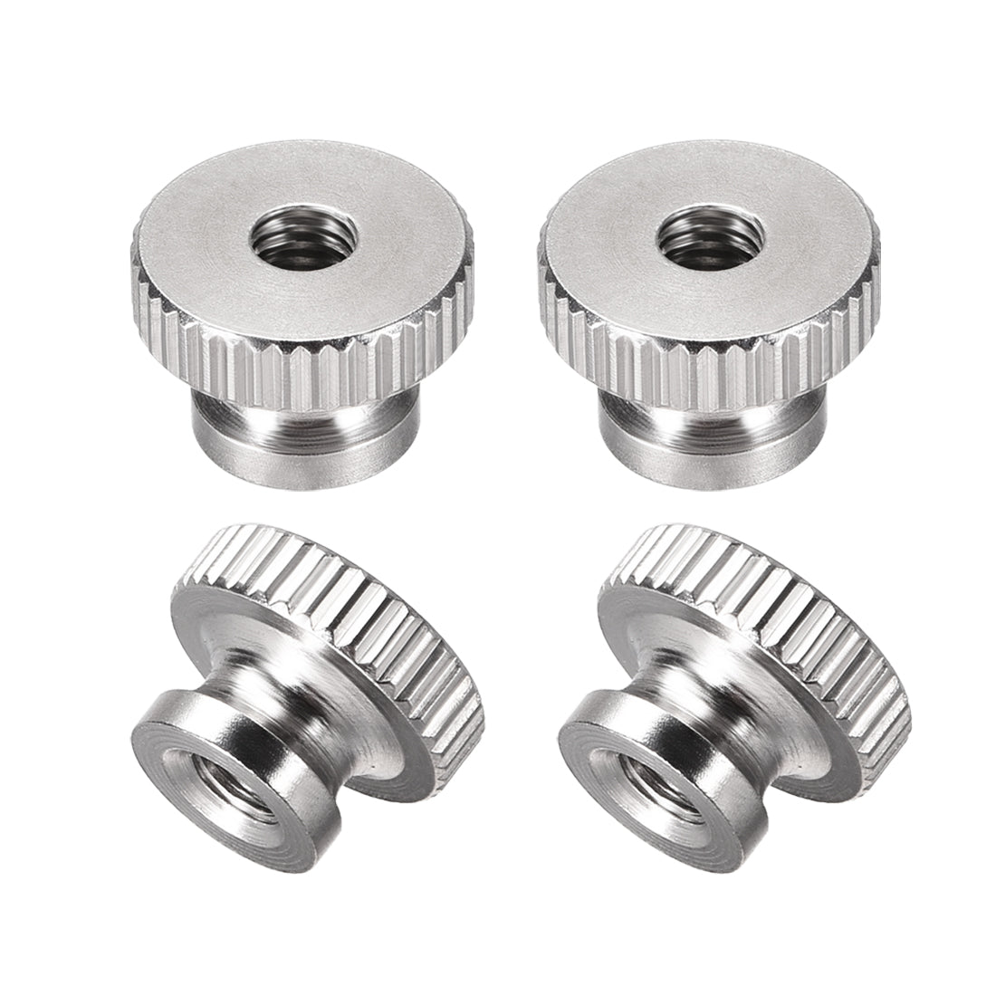 uxcell Uxcell Knurled Thumb Nuts, 4Pcs M4 304 Stainless Steel Round Knobs for 3D Printer Parts