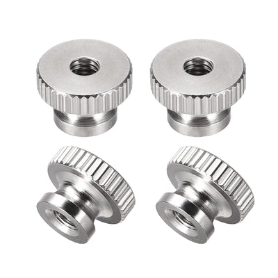 Harfington Uxcell Knurled Thumb Nuts, 4Pcs M4 304 Stainless Steel Round Knobs for 3D Printer Parts