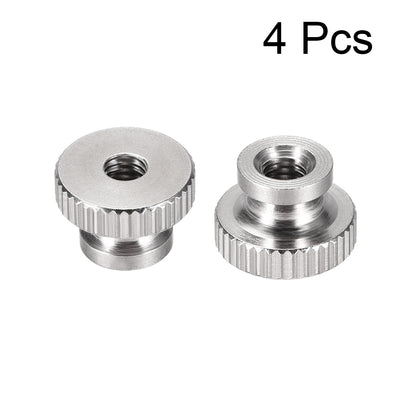Harfington Uxcell Knurled Thumb Nuts, 6Pcs M4 304 Stainless Steel Round Knobs for 3D Printer Parts