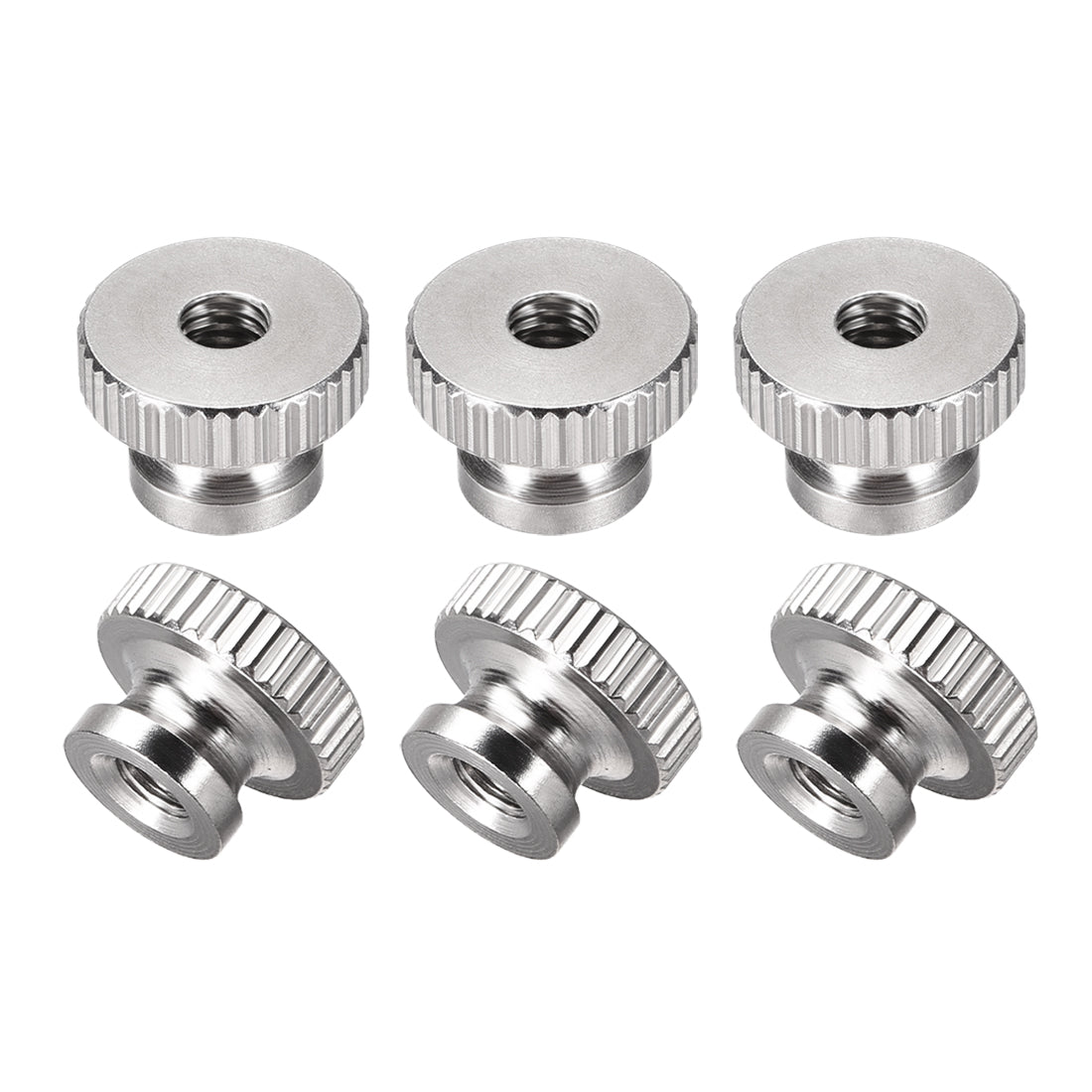 uxcell Uxcell Knurled Thumb Nuts, 6Pcs M4 304 Stainless Steel Round Knobs for 3D Printer Parts