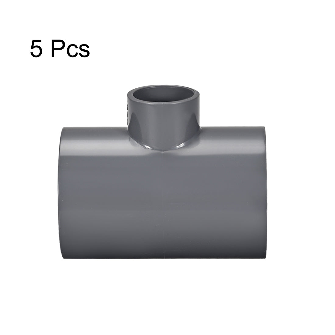 uxcell Uxcell PVC Pipe Fitting Tee 401-Series Gray 1-inch x 2-inch Socket 5pcs
