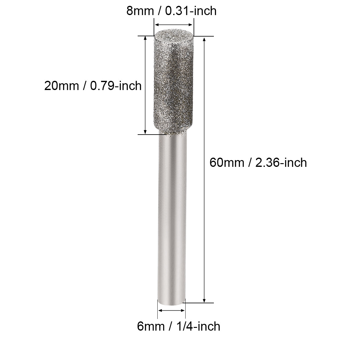 uxcell Uxcell Diamond burrs Grinding Drill Bit for Carving Rotary Cylindrical Ball Nose Tool