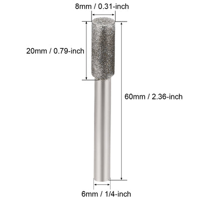 Harfington Uxcell Diamond burrs Grinding Drill Bit for Carving Rotary Cylindrical Ball Nose Tool
