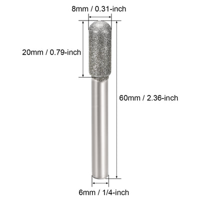 Harfington Uxcell Diamond burrs Grinding Drill Bit for Carving Rotary Cylindrical Ball Nose Tools