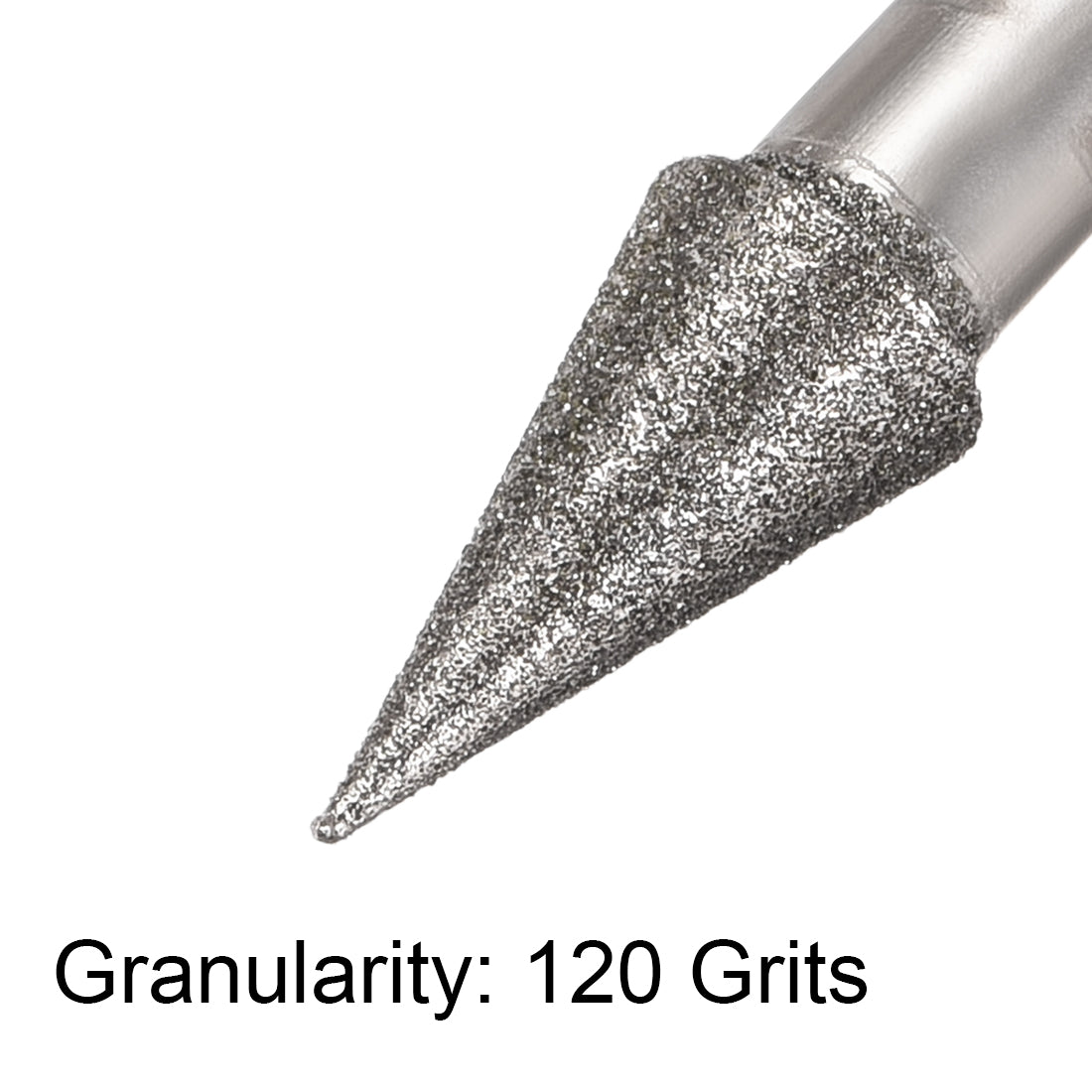 uxcell Uxcell Diamond Burrs Grinding Drill Bits for Carving Rotary Tool 1/4-Inch Shank 8mm Conial 120 Grit 5 Pcs