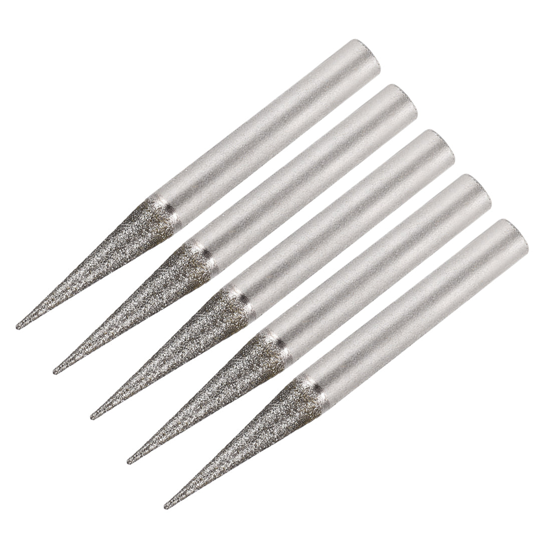 uxcell Uxcell Diamond Burrs Grinding Drill Bits for Carving Rotary Tool 1/4-Inch Shank 6mm Pointed 120 Grit 5 Pcs