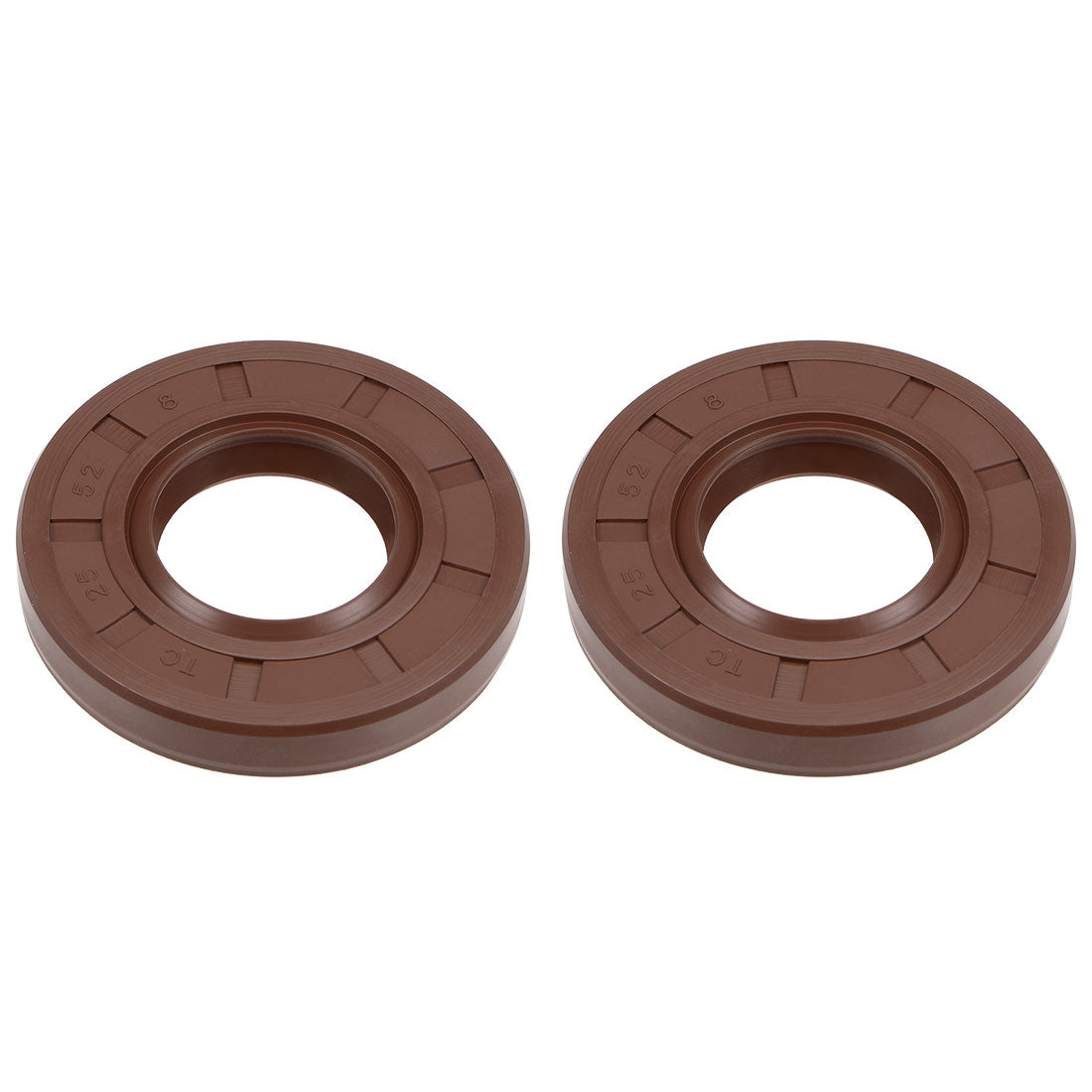 uxcell Uxcell Oil Seal 25mm Inner Dia 52mm OD 8mm Thick Fluorine Rubber Double Lip Seals 2Pcs