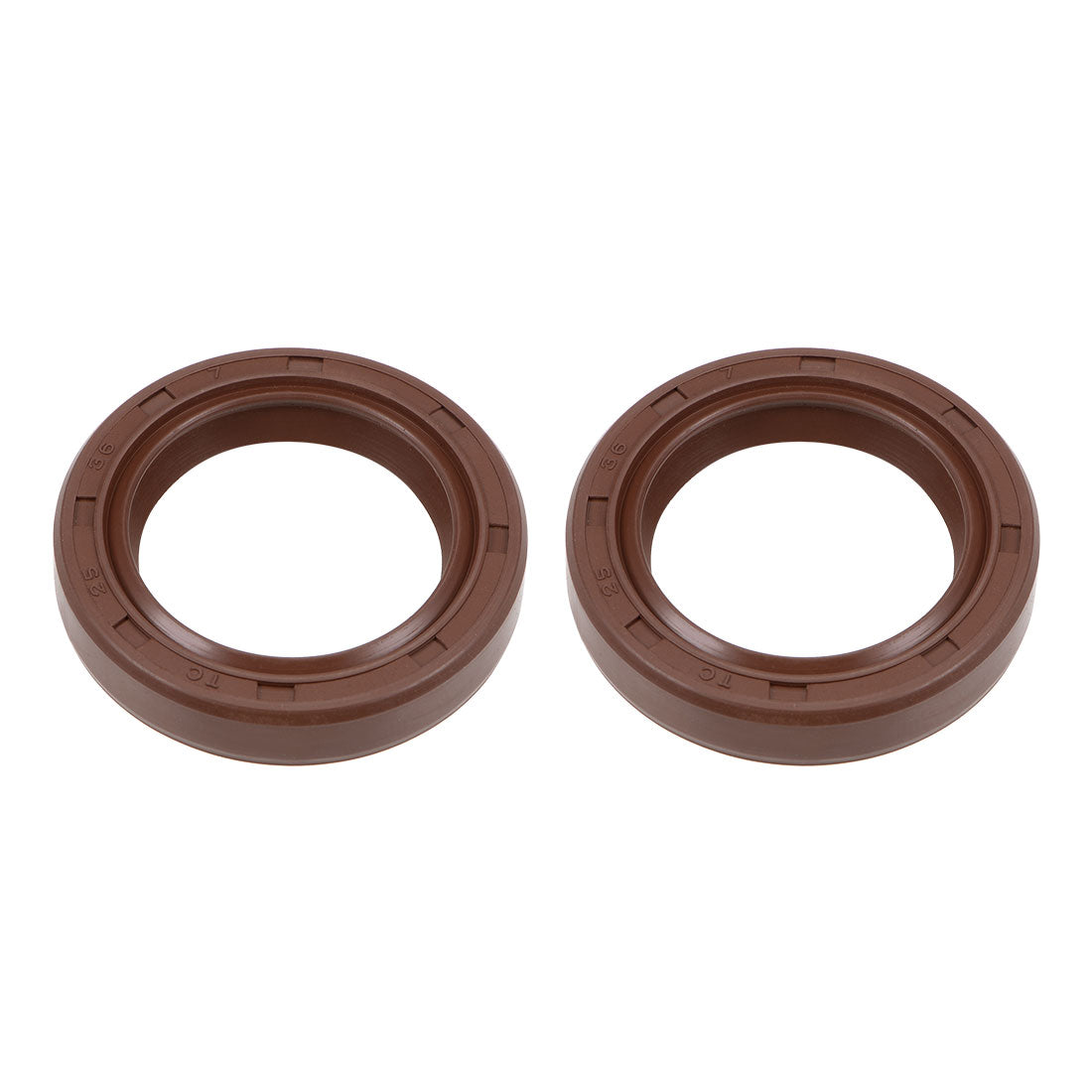uxcell Uxcell Oil Seal 25mm Inner Dia 36mm OD 7mm Thick Fluorine Rubber Double Lip Seals 2Pcs