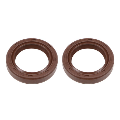 Harfington Uxcell Oil Seal 25mm Inner Dia 36mm OD 7mm Thick Fluorine Rubber Double Lip Seals 2Pcs