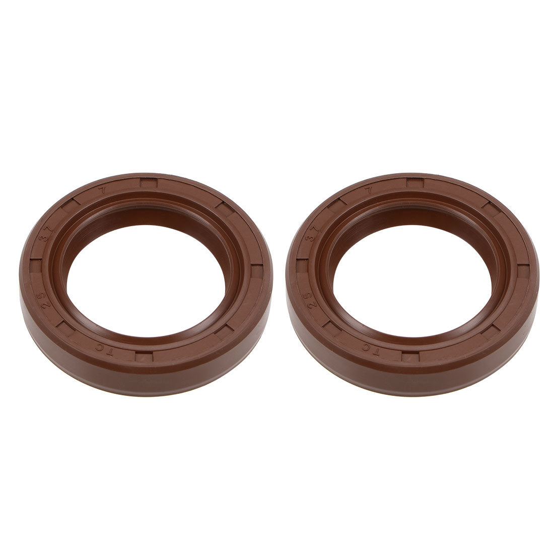 uxcell Uxcell Oil Seal 25mm Inner Dia 37mm OD 7mm Thick Fluorine Rubber Double Lip Seals 2Pcs