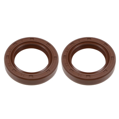 Harfington Uxcell Oil Seal 25mm Inner Dia 37mm OD 7mm Thick Fluorine Rubber Double Lip Seals 2Pcs