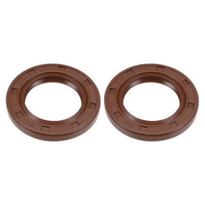 Harfington Uxcell Oil Seal 25mm Inner Dia 40mm OD 5mm Thick Fluorine Rubber Double Lip Seals 2Pcs