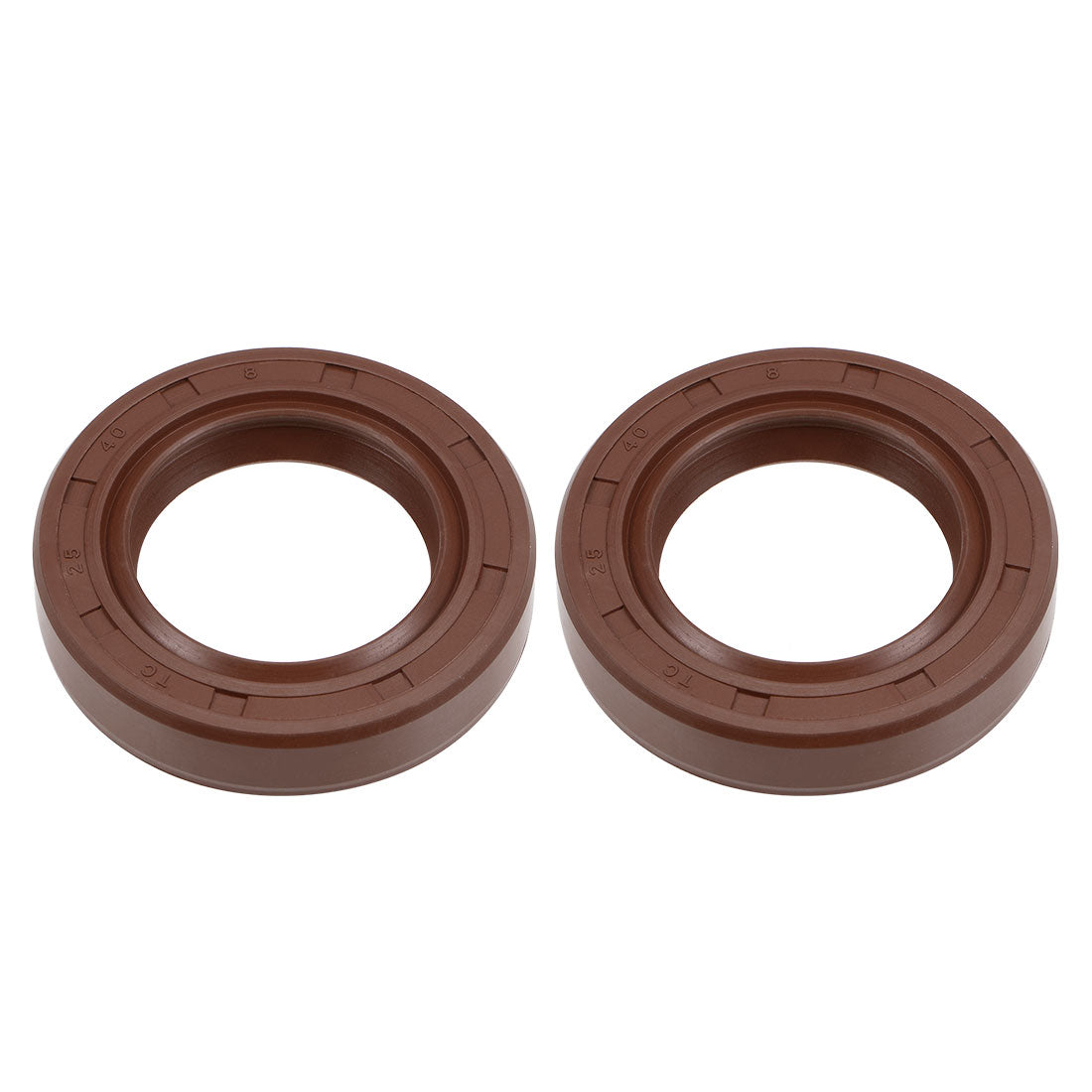 uxcell Uxcell Oil Seal 25mm Inner Dia 40mm OD 8mm Thick Fluorine Rubber Double Lip Seals 2Pcs