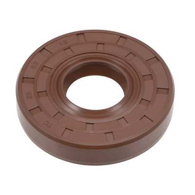 Harfington Uxcell Oil Seal 25mm Inner Dia 62mm OD 12mm Thick Fluorine Rubber Double Lip Seals
