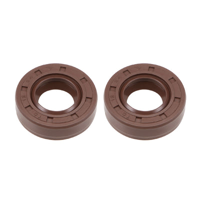 Harfington Uxcell Oil Seal 12mm Inner Dia 24mm OD 7mm Thick Fluorine Rubber Double Lip Seals 2Pcs