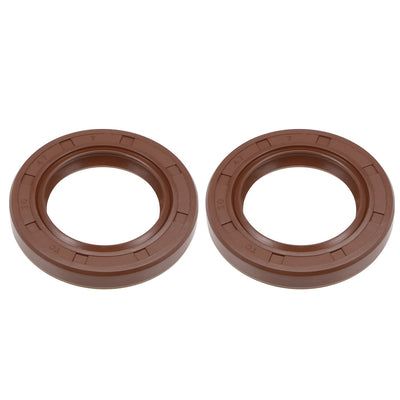 Harfington Uxcell Oil Seal 30mm Inner Dia 47mm OD 7mm Thick Fluorine Rubber Double Lip Seals 2Pcs