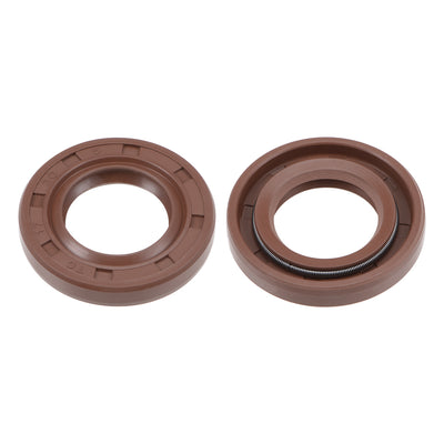 Harfington Uxcell Oil Seal 17mm Inner Dia 30mm OD 5mm Thick Fluorine Rubber Double Lip Seals 2Pcs