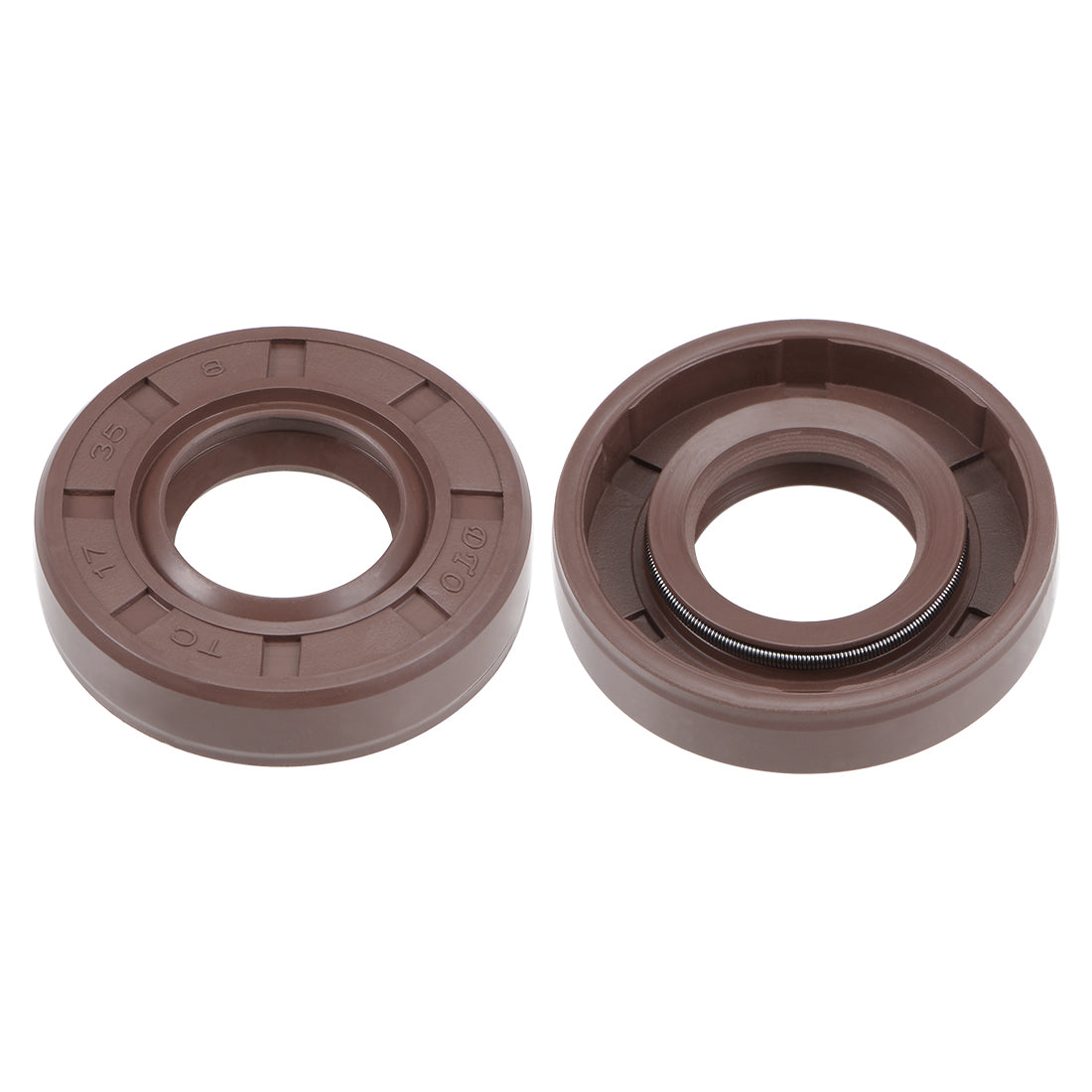 uxcell Uxcell Oil Seal 17mm Inner Dia 35mm OD 8mm Thick Fluorine Rubber Double Lip Seals 2Pcs