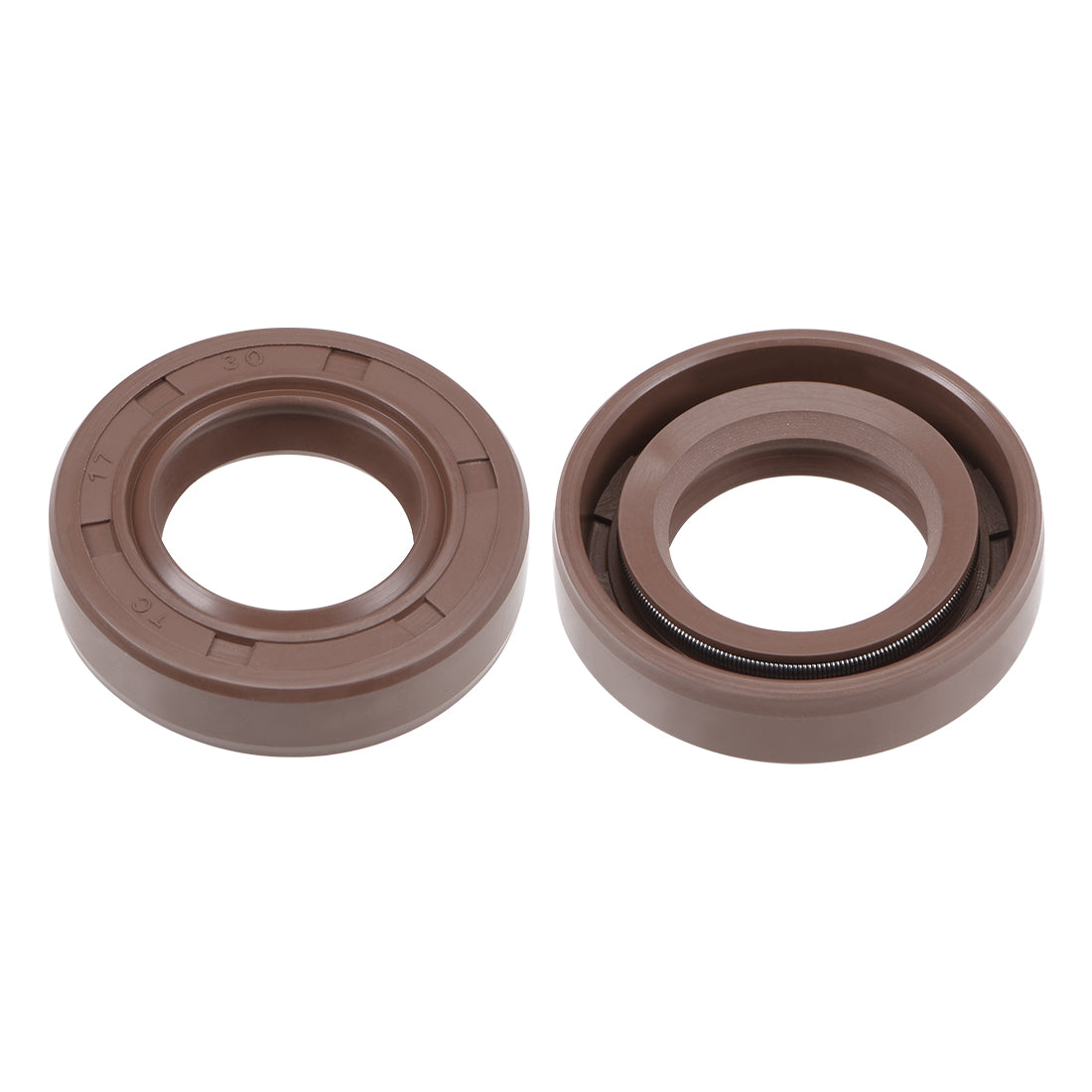 uxcell Uxcell Oil Seal 17mm Inner Dia 30mm OD 7mm Thick Fluorine Rubber Double Lip Seals 2Pcs