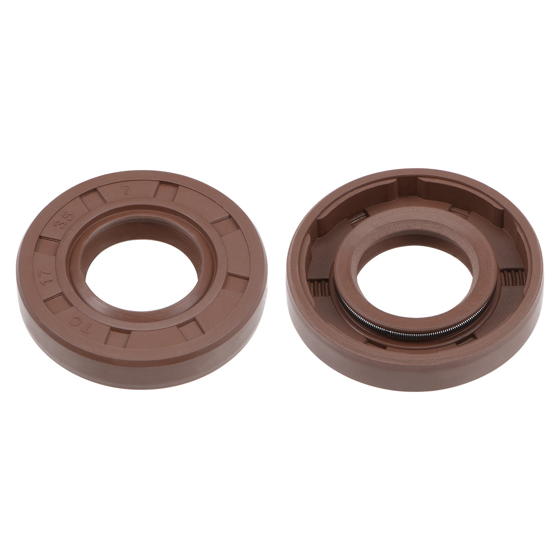 uxcell Uxcell Oil Seal 17mm Inner Dia 35mm OD 7mm Thick Fluorine Rubber Double Lip Seals 2Pcs
