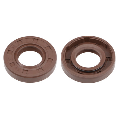 Harfington Uxcell Oil Seal 17mm Inner Dia 35mm OD 7mm Thick Fluorine Rubber Double Lip Seals 2Pcs
