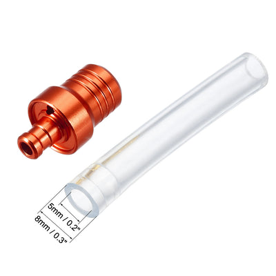 Harfington Uxcell Breather Hose Gas Fuel Tank Cap 2 Way Vent Hose Tube for Bicycle Orange