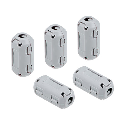 Harfington Uxcell 3.5mm Ferrite Cores Ring Clip-On RFI EMI Noise Suppression Cable Clip, Grey 5pcs