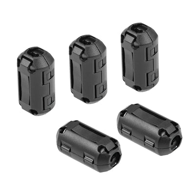 Harfington Uxcell 7mm Ferrite Cores Ring Clip-On RFI EMI Noise Suppression Filter Cable Clip, Black 5pcs