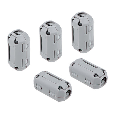 Harfington Uxcell 7mm Ferrite Cores Ring Clip-On RFI EMI Noise Suppression Cable Clip, Grey 5pcs
