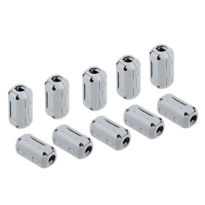 Harfington Uxcell 9mm Ferrite Cores Ring Clip-On RFI EMI Noise Suppression Filter Cable Clip, Grey 10pcs