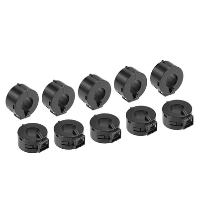 Harfington Uxcell 15mm Ferrite Cores Ring Clip-On RFI EMI Noise Suppression Filter Cable Clip, Black 10pcs