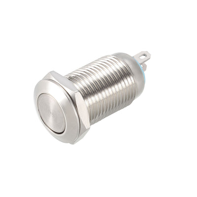 Harfington Uxcell Momentary Metal Push Button Switch 10mm Mounting Dia 1NO 1NC COM DC 30V 0.1A