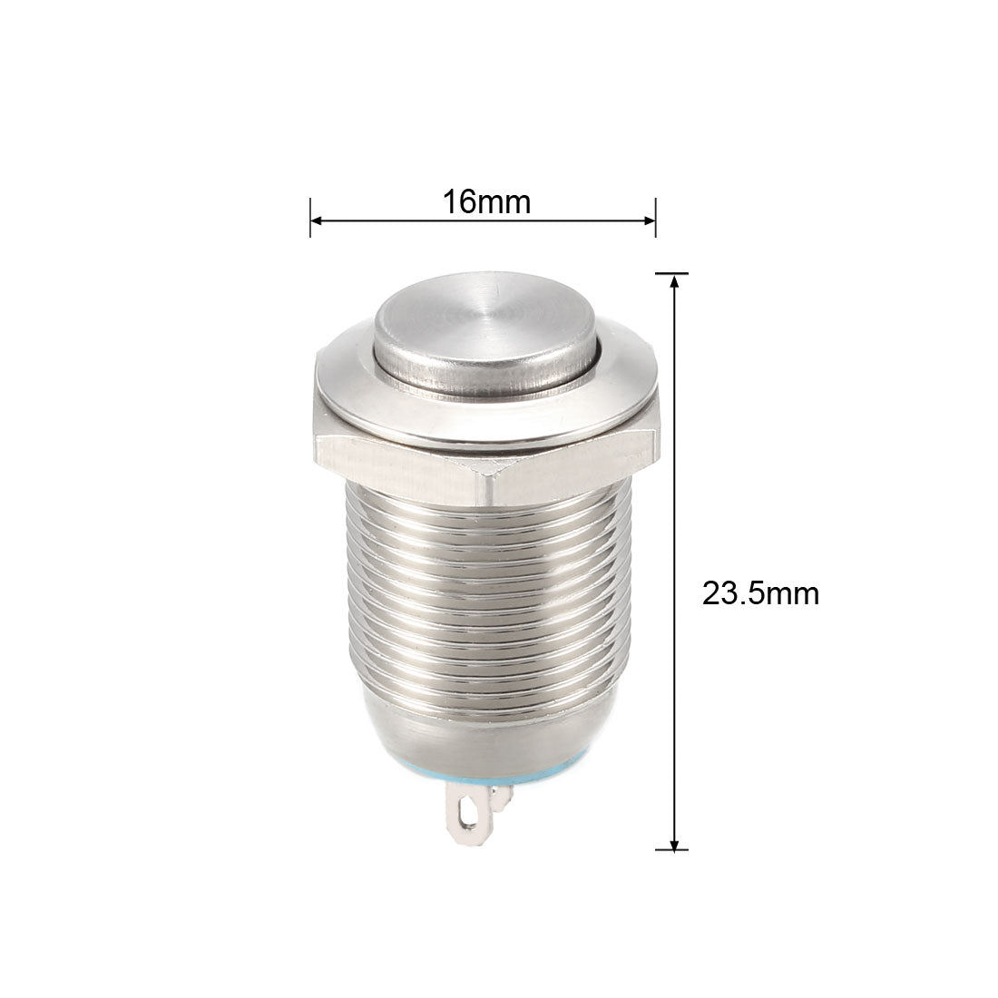 uxcell Uxcell Momentary Metal Push Button Switch 12mm Mounting Dia 1NO 1NC COM DC 30V 0.1A 23.5 x 16mm