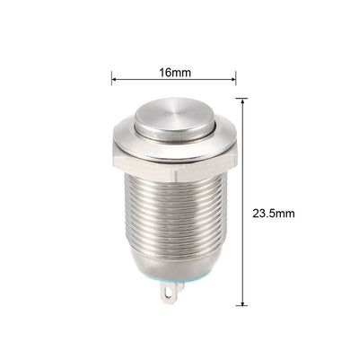 Harfington Uxcell Momentary Metal Push Button Switch 12mm Mounting Dia 1NO 1NC COM DC 30V 0.1A 23.5 x 16mm