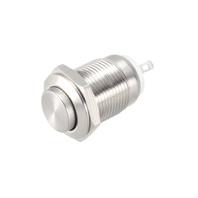 Harfington Uxcell Momentary Metal Push Button Switch High Head 12mm Mounting Dia 1NO AC250V 2A