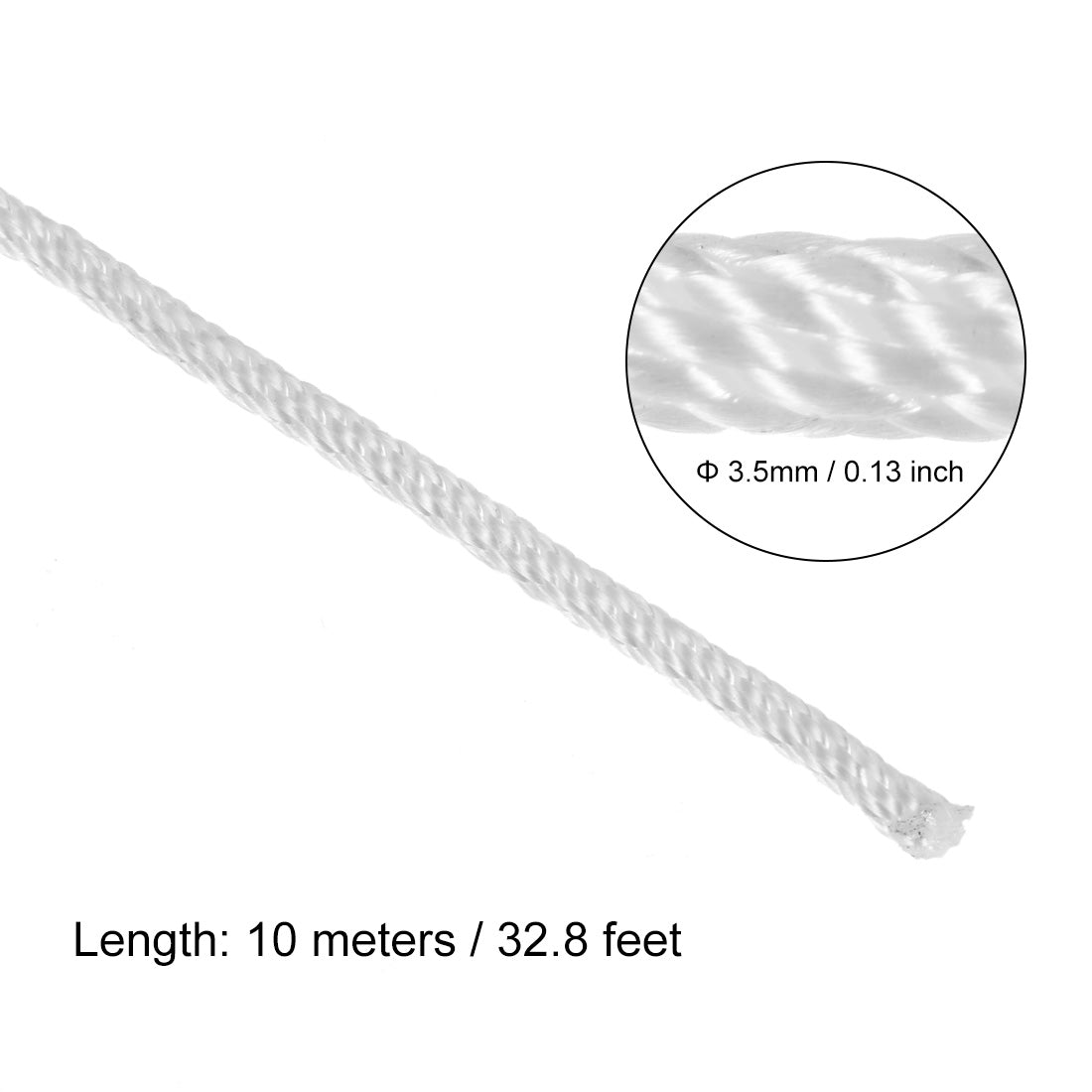 uxcell Uxcell Recoil start Rope 3.5mm Dia 10m 32.8ft Polyester Pull Cord for 152F 154F Lawn Mower Trimmer Engine Part