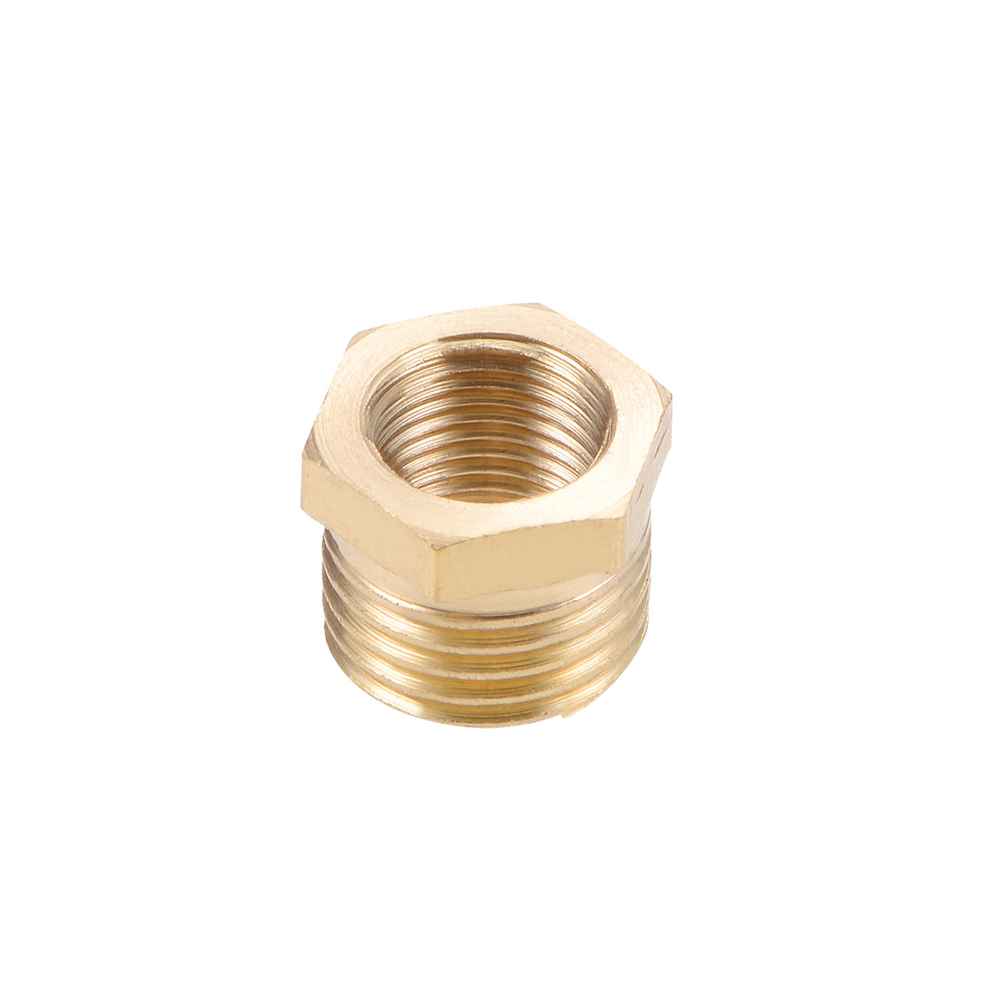 uxcell Uxcell Brass Threaded Pipe Fitting G1/4 Male x G1/8 Female Hex Bushing Adapter 5pcs