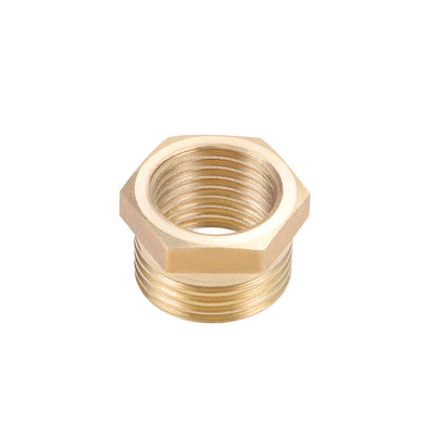 Harfington Uxcell Brass Threaded Pipe Fitting G3/8 Male x G1/4 Female Hex Bushing Adapter 3pcs