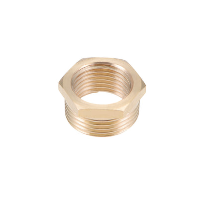 Harfington Uxcell Brass Threaded Pipe Fitting G3/4 Male x G1/2 Female Hex Bushing Adapter 10pcs